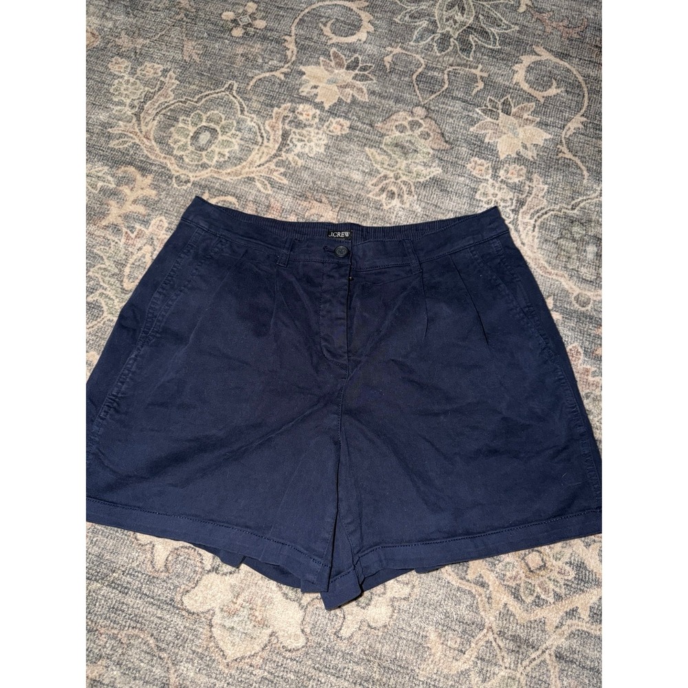J.Crew Navy Blue Pleated Chino Shorts Women's